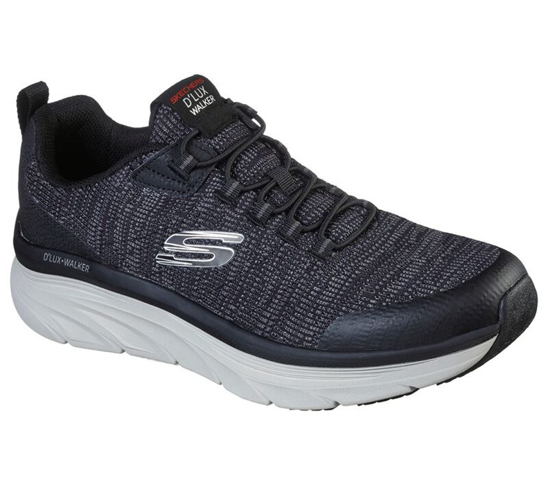 Skechers Herr Svarta/Vita Slip On - Relaxed Fit: D'lux Walker - Pensive - Sverige (JLYKG-1483)